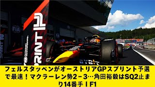 フェルスタッペンがオーストリアGPスプリント予選で最速！マクラーレン勢2－3…角田裕毅はSQ2止まり14番手｜F1 sports