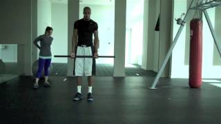 Curtsey Lunge BodyBar Twists for Core Strength | Dre Baldwin