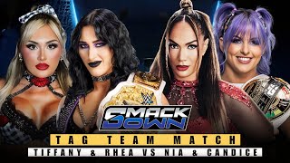 Tag Team | Rhea Ripley \u0026 Tiffany Stratton vs Nia Jax \u0026 Candice Lerae Full Match | WWE SmackDown 2025