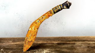 Antique Rusty Kukri Knife Restoration (Khukuri)