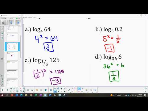 Algebra 2 6.3 Logs - YouTube