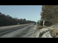 dash camera shows close call on icy illinois road