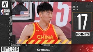 Zhou Qi Full Highlights China vs Hornets (2019.07.08) Summer League - 17 Points, 9 Reb!