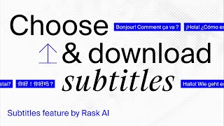 SRT types explained: how to download subtitles in Rask AI