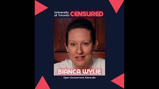 Bianca Wylie Supports UofT Censure