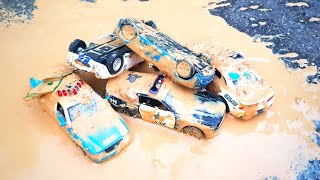 Police Cars Stuck in the Mud | Car Wash Video For Kids | Toy Police Car for Kids