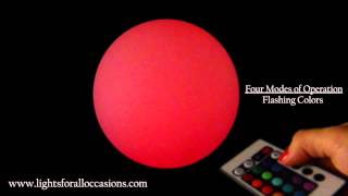 Lighted Rainbow Color Changing Orb, Remote Control, Rechargeable,Multi-Function-Demo