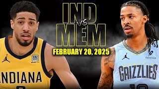 Memphis Grizzlies vs Indiana Pacers Full Game Highlights - February 20, 2025 | NBA Regular Season