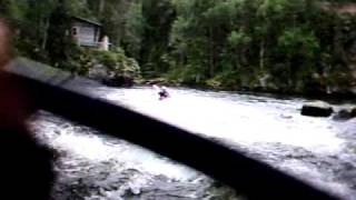 White water paddling Myllykoski Kuusamo with helmet camera