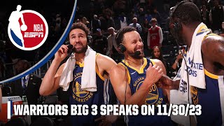 Klay, Steph & Draymond speak about Warriors’ chemistry on 11/30/23 | NBA on ESPN