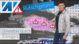 Unwetter durch Eisregen und Schneefall! Weihnachten wird zur gefährlichen Rutschpartie. Dauerfrost!