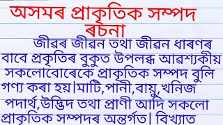 অসমৰ প্ৰাকৃতিক সম্পদ ৰচনা| অসমৰ প্ৰাকৃতিক সম্পদ| Natural Resources Development of Assam