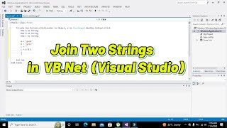how to join two strings in vb.net | concatenation of two strings in visual basic.net