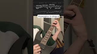 Hybrid picking arpeggios in drop d 🔥 (with tab!) #shred #guitar