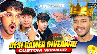 DESI GAMERS CUSTOM GIVEAWAY WINNER 🏆 - Garena Free Fire