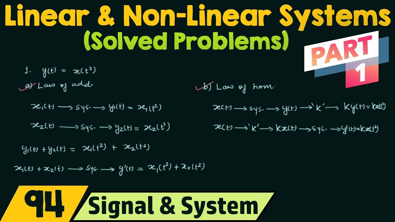 Linear And Non-Linear Systems (Solved Problems) | Part 1 - YouTube