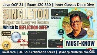 Java OCP 21 (1Z0-830) | OOP | Singleton Pattern — Eager, Lazy & Enum Implementations