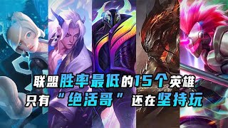 LOL胜率最低的15个英雄，只有“绝活哥”还在坚持玩