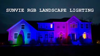 SUNVIE RGB LED Custom Landscape Light \u0026 Transformer Setup Full Install \u0026 Review