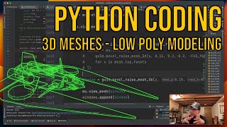 Live Python coding! 3D mesh processing. Low poly spacecraft antennas!