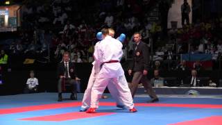 Timothy Petersen vs Nikola Jovanovic. Team Kumite Bronze Medal. 49th European Karate Championships