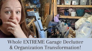 EXTREME Full Garage Declutter & Organize | Four Part Transformation