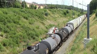 20180720 July 20 2018 CSX Q410 withTropicana Orange Juice TPIX cars passing hi rail truck CP Berry