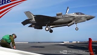 今秋の日本配備に向けて運用訓練を行う強襲揚陸艦ワスプ：F-35戦闘機 \u0026 LCAC