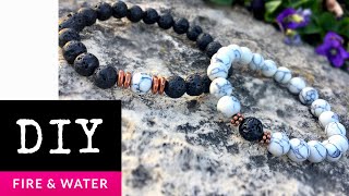 How To Make A Fire & Water Beaded Stretchy Bracelet Set