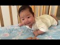 talking a lot while tummy time｜two month old baby