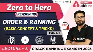 Order and Ranking Basic Concept & Tricks (P-1) | Reasoning | Adda247 Banking Classes | Lec #30