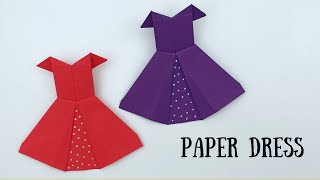 How To Make Easy Origami Paper  Dress For Kids / Paper Dress Craft / Paper Craft Easy / KIDS crafts