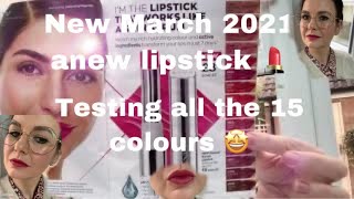 New AVON ANEW REVIVAL SERUM LIPSTICK TRYING ALL 15 colours March 2021