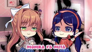 Mita VS Monika - Yandere (MiSide x DDLC) | Anime Characters React to Each Other