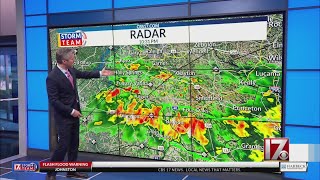 Central NC flash flood warning in affect until 1:15 a.m.