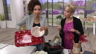 Temp-tations Old World or Floral Lace Ruffled Bowl w/ Serving Platter on QVC