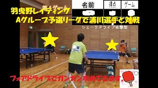 羽曳野レイティングAグループ予選リーグで浦川選手と対戦