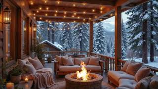 Cozy Cabin Winter Ambience With Snow and Fire Sounds For Emotional Calm and Restful Sleep ❄️🔥