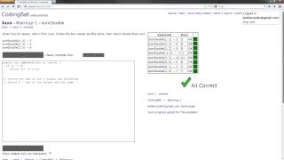 CodingBat - Java Warmup-1 Solution - sumDouble