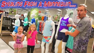 Stealing Clothes From Mannequin! Back To School Shopping Haul!