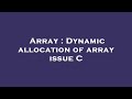 Array : Dynamic allocation of array issue C