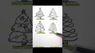 簡筆畫聖誕樹的6種畫法 （Six simple ways of drawing Christmas trees) #drawing #速写#创意美术