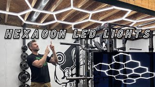 Hexagon LED Light Installation and Review - Home Gym, Garage - Easy Bright Honeycomb Ceiling Lights