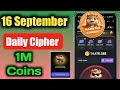 Hamster Kombat Daily Cipher Code 16 September | 16 September Hamster Kombat Daily Cipher Code Today🔥