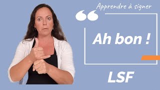 Signer AH BON ! en LSF (langue des signes française). Apprendre la LSF par configuration