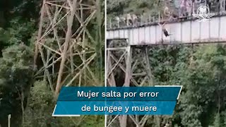 Muere joven al brincar por error del bungee en Colombia