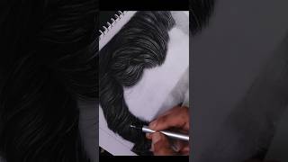 realistic hair drawing in just 60 seconds #artshorts  #shorts #draw