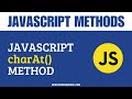 JavaScript charAt() Method | JavaScript String Methods | JavaScript Methods