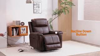 Lifesmart Power Lift Recliner with Side Storage, Massage and Heat