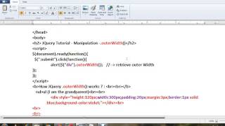 JQUERY OUTERWIDTH METHOD DEMO